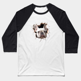 French bull dog cracked wall Baseball T-Shirt